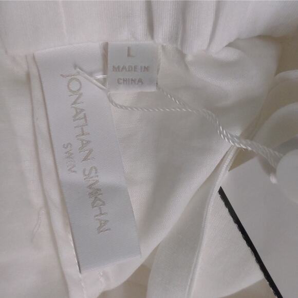 Jonathan Simkhai Swim Serenity Wide Leg Jumpsuit Open Back Pockets White L New - Picture 9 of 14